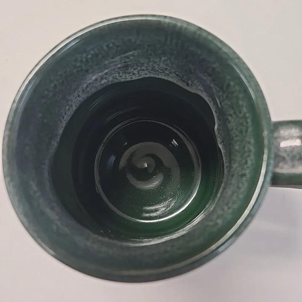 Pennsbury Inn Mug Deneen Handthrown Pottery Green Drip Glaze Chadds Ford, PA